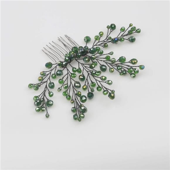 FXmimior Bridal Women Green Vintage Wedding Party Crystal Rhinestone main image 5
